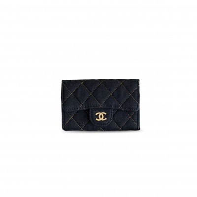 CHANEL DENIM SMALL FLAP WALLET AP0214 (11*8.5*3cm)